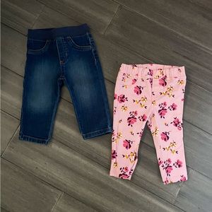 Size 12 months baby girl jeans and floral pants